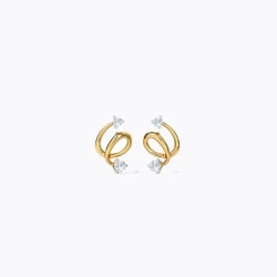 Sleek Twin Diamond Stud Earrings