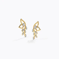 Classic Leaves Diamond Stud Earrings