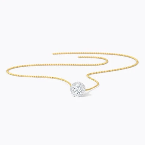 Halo Disc Solitaire Pendant