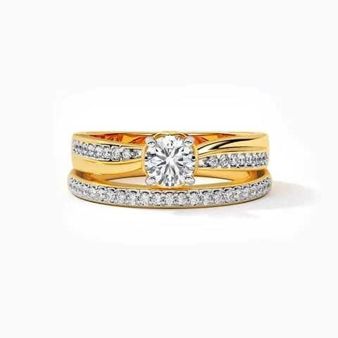 Glitter Solitaire Bridal Ring Set