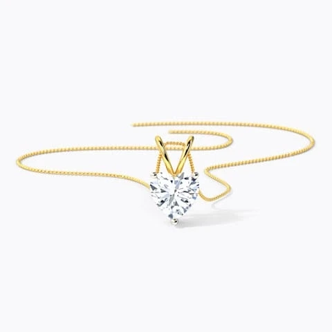V Loop Hear Solitaire Pendant